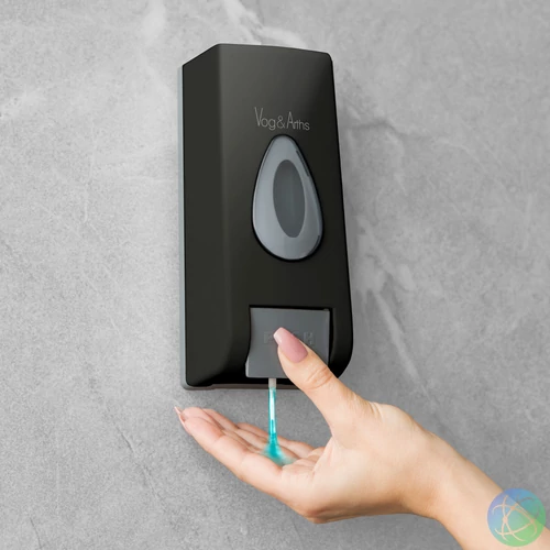 kézzel működtethető folyékony szappan/kézfertőtlenítő adagoló fekete színben 51119C