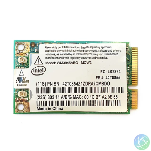 Használt notebook wifi kártya, Intel WM3945ABG MOW2, mini PCI-E