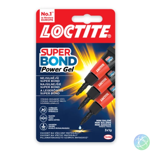 LOCTITE Super Bond POWER Gél Mini Trio pillanatragasztó, 3×1 g