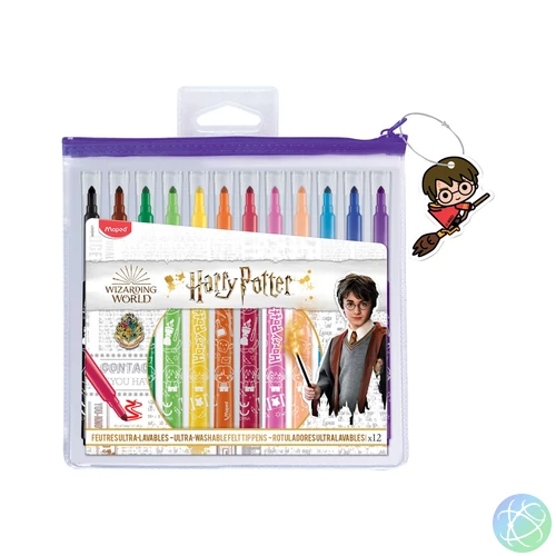 Harry Potter Kids mosható filctoll készlet, 12 különböző szín