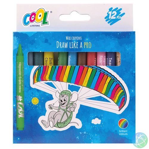 Zsírkréta, kerek, 12 szín