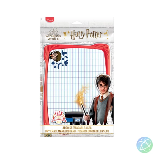 Fehértábla, kiegészítőkkel, MAPED, "Harry Potter Kids", piros