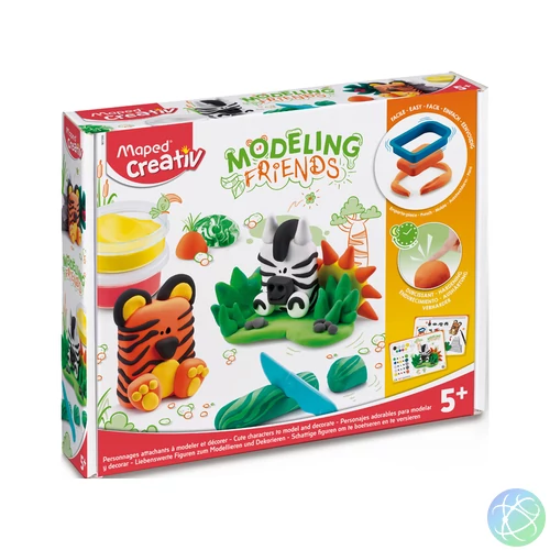Modellező gyurma készlet, levegőre száradó, MAPED CREATIV, "Modeling Friends Wild", vadvilág