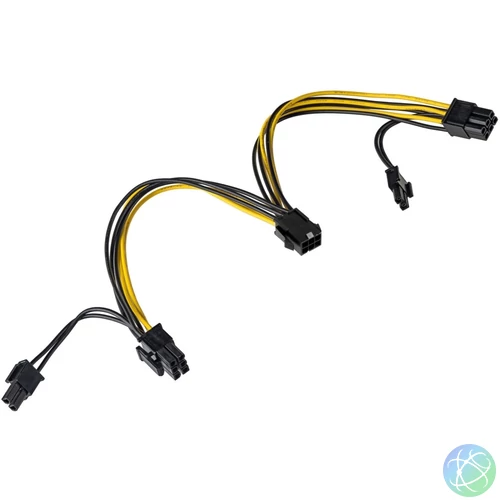 AK-CA-55 PCI Express 6pin - 2*8pin PCI Express táp átalakító VGA-hoz