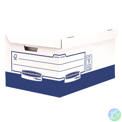 Bankers Box® Basic ultra erős archiváló konténer, kék/fehér, 10 db/csomag, (csomagsérült)