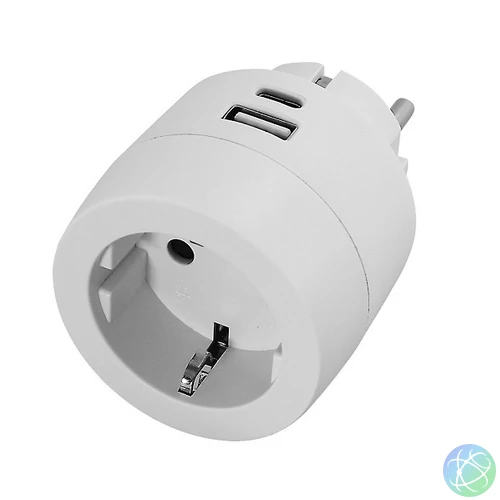 földelt csatlakozó aljzat, dugalj USB A + C töltővel, 3.4 A, 17 W