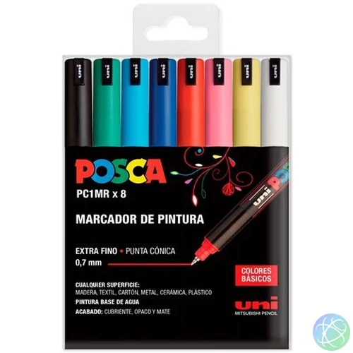 Posca PC-1MR dekormarker készlet, 8 szín
