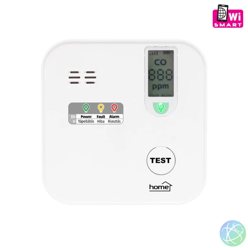CO10SMART szén-monoxid vészjelző, 5 év elem/10 év érzékelő élettartam, Wi-Fi, Tuya kompatibilis