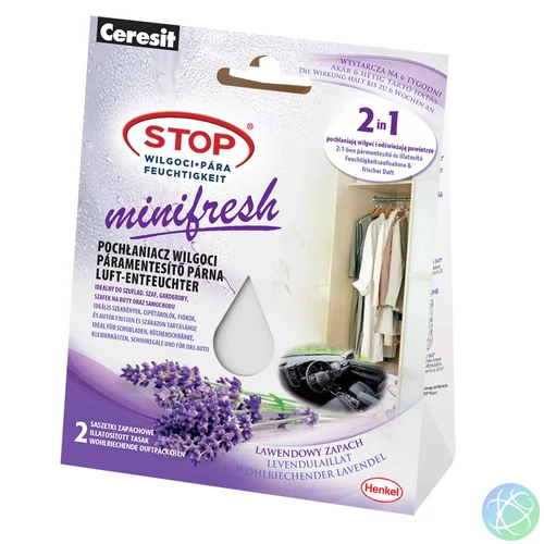 Ceresit Stop Pára 2in1 páramentesítő párna szekrénybe, levendula illatú, 2x50g