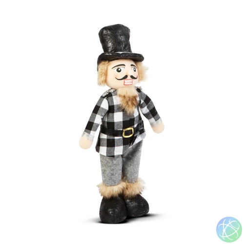 Karácsonyi diótörő baba - álló - 47 cm - poliészter - fekete 