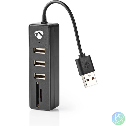 UHUBCU2320BK 2.0 USB HUB + SD / micro SD memóriakártya olvasó
