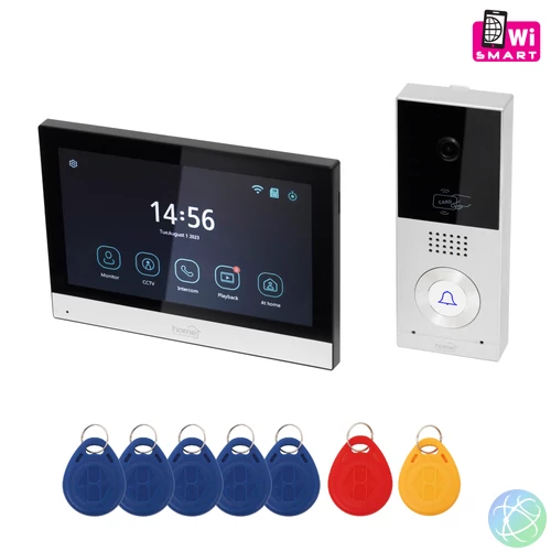DPV SMART video kaputelefon, 7", IP65, AHD kamera, mozgásérzékelő, RFID