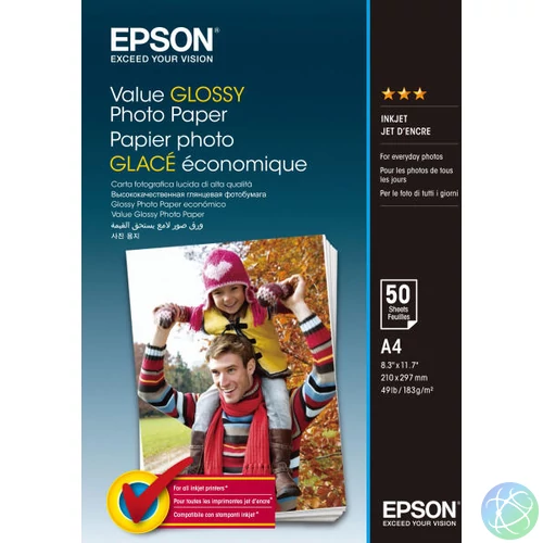 Value Glossy Photo Paper A4 50 darab 183 gr