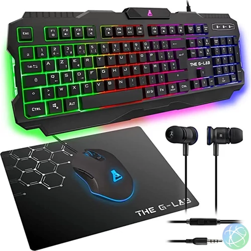 Combo Helium 4in1 Black HU gamer billentyűzet+egér+pad+fülhallgató csomag