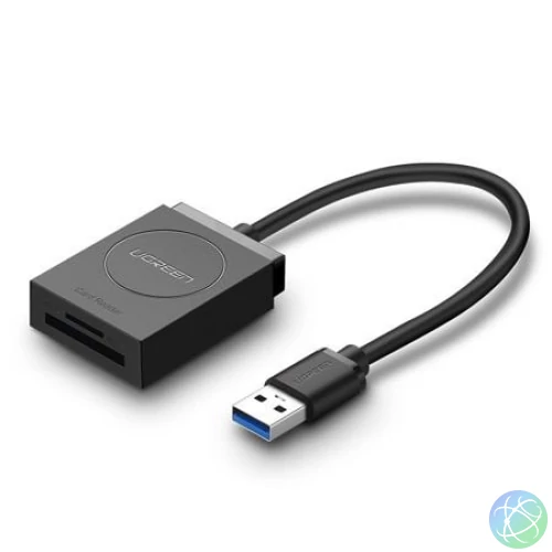 USB SD+microSD Card Reader Black kártyaolvasó 20250