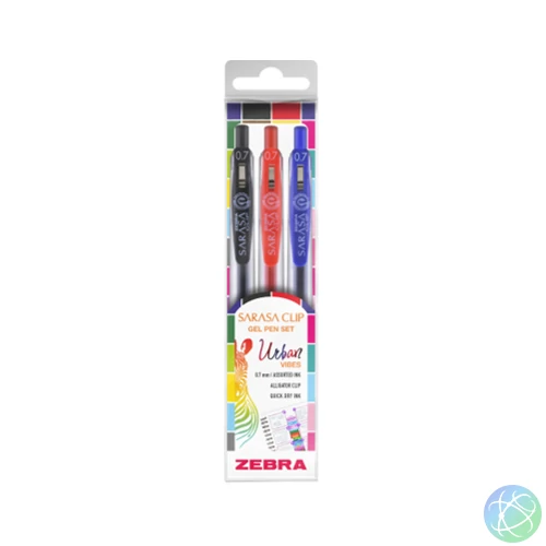 Sarasa Clip Urban Vibes zseléstoll készlet, 0,33 mm, nyomógombos, 3 szín