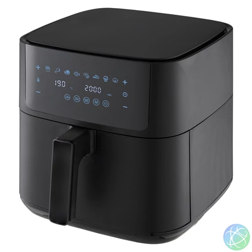 AF-850-B-1800 W fekete 8 L forrólevegős sütő (air fryer/airfryer) digitális vezérléssel 