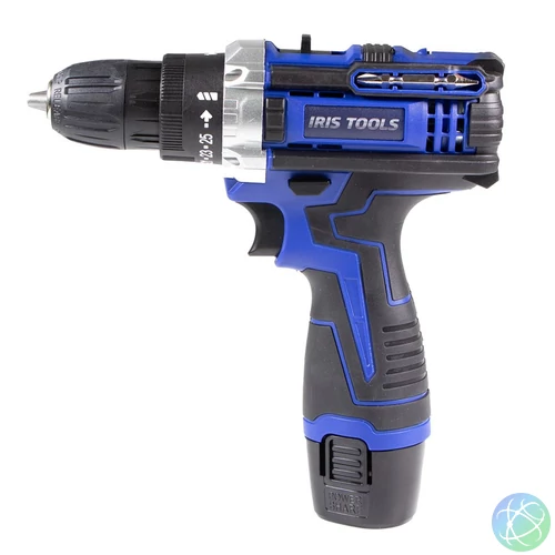 IRIS TOOLS ITDM-100 Akkus fúró és csavarbehajtó szett (táska + fúró + 2 akku + töltő+bit szett), 21 V