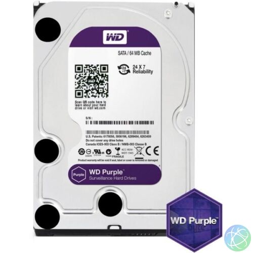 Purple 3.5" HDD, 2000GB, SATA III, 5400RPM, 64MB (WD20PURZ)