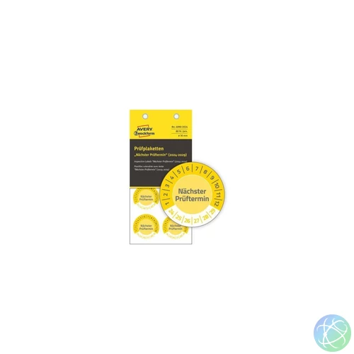 Etikett címke, o30mm, eltávolíthatatlan 8 címke/ív, 10 ív/doboz, Avery sárga