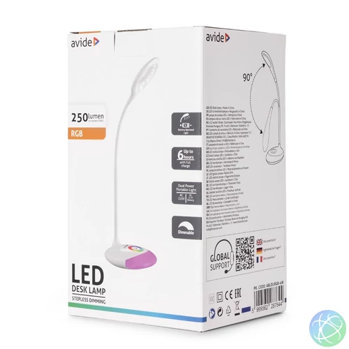 Asztali LED lámpa, RGB, 4W, 4000K, AVIDE, fehér