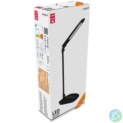 Asztali LED lámpa, érintésvezérelt, dimmelhető, 10W, 5000K, AVIDE, fekete