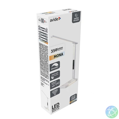 Asztali LED lámpa, QI Mona, 7W, AVIDE, fehér