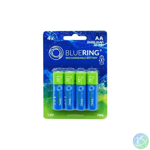 Elem tölthető akku AA ceruza HR6 2600mah 4 db/csomag, Bluering®