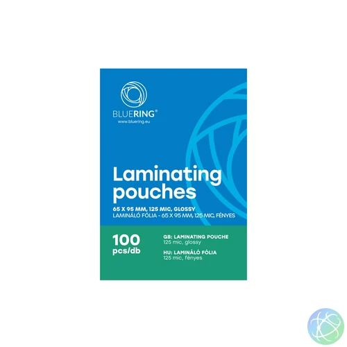 Lamináló fólia 65x95mm, 125 micron 100 db/doboz, Bluering®