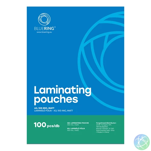 Lamináló fólia A3, 100 micron matt 100 db/doboz, Bluering®