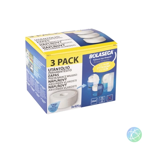 Páramentesítő utántöltő tabletta 3 x 425 g Bolaseca citrom