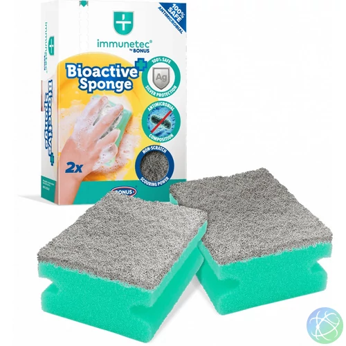 Mosogatószivacs 2 db/csomag antibakteriális cellulóz Bonus Immunetec_B693