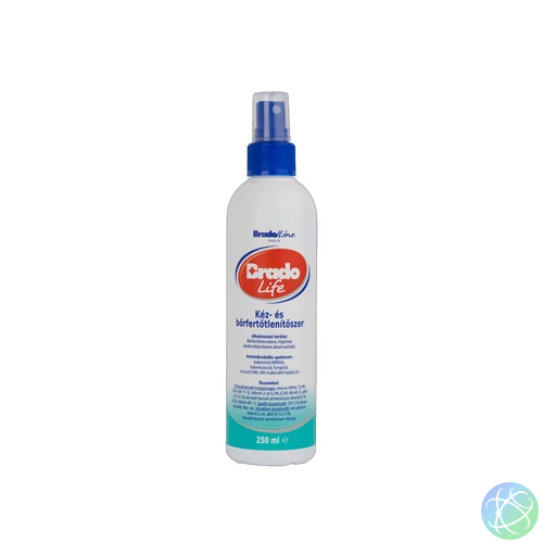 Kéz- és bőrfertőtlenítő pumpás 250 ml BradoLife