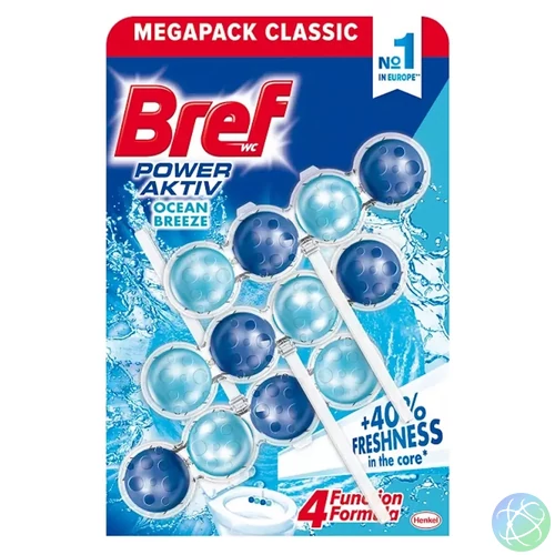 WC illatosító golyós 3 x 50 g Power Aktiv Bref Ocean Breeze