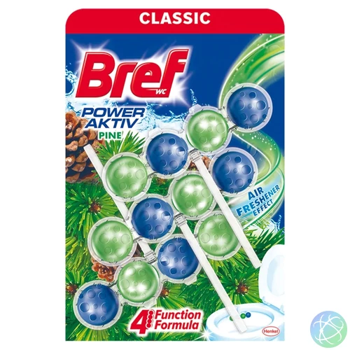 WC illatosító golyós 3 x 50 g Power Aktiv Bref Pine Forest