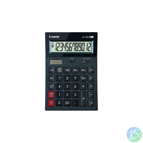 Számológép asztali 12 számjegy, döntött kijelző, Canon, AS-1200