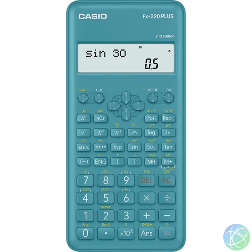 Számológép tudományos 181 funkcióss, kétsoros kijelző Casio FX 220 PLUS 2E kék