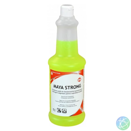 Padló- és felülettisztító koncentrátum erős zsíroldó hatással 1 liter Maya Strong