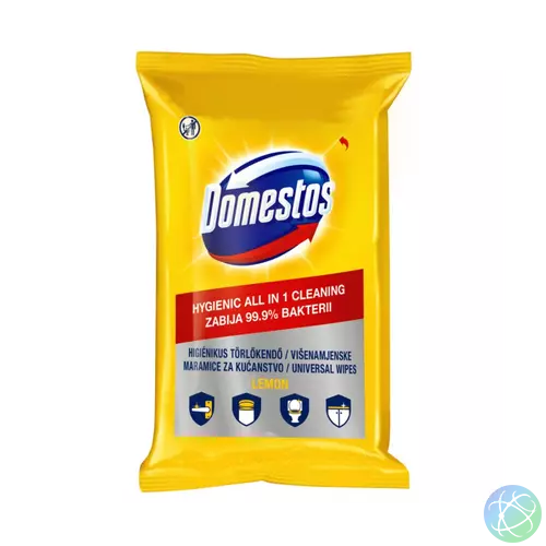 Nedves törlőkendő fertőtlenítő hatással 60 lap/csomag Domestos citrom