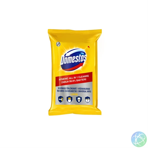Nedves törlőkendő fertőtlenítő hatással 60 lap/csomag Domestos citrom