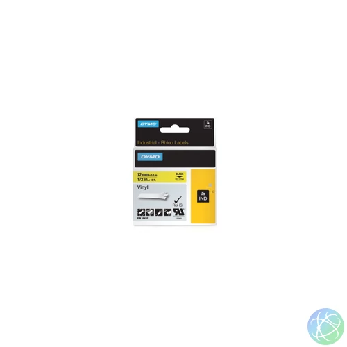 Feliratozógép szalag Dymo 18432 12mmx5,5m, ORIGINAL, fekete/sárga