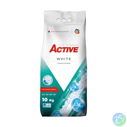 Mosópor 10 kg (130 mosás) zsákos fehér ruhákhoz Active White