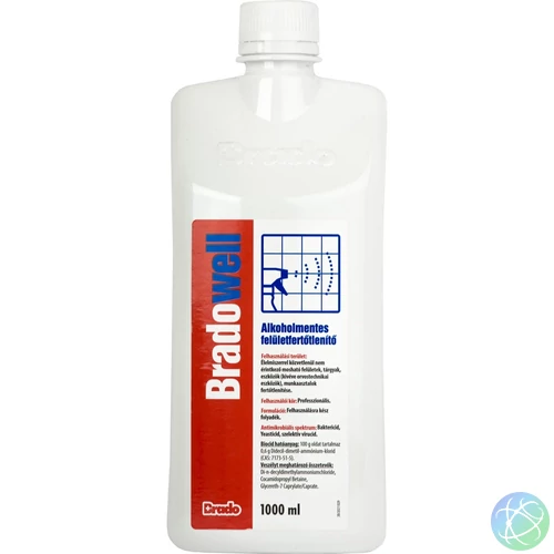 Felületfertőtlenítő alkoholmentes 1 liter Bradowell