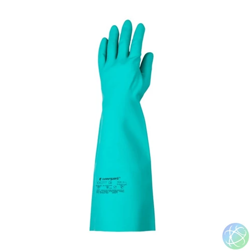 Gumikesztyű vegyszerálló 10-es méret 45 cm hosszú Nitril zöld_Coverguard