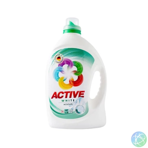 Mosógél 3 liter (60 mosás) fehér ruhákhoz Active white