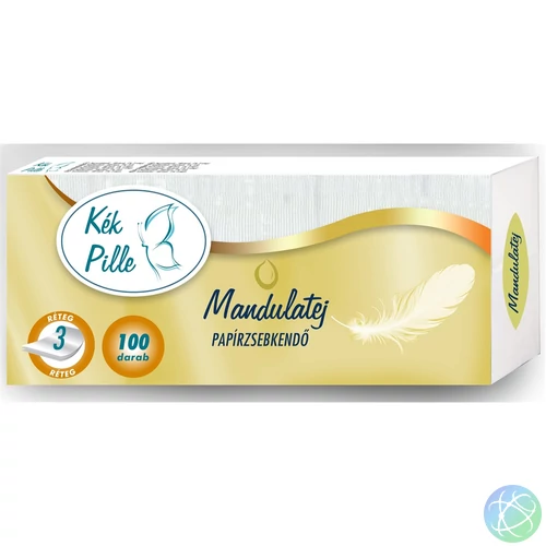 Papírzsebkendő 3 rétegű 100 db/csomag Kék Pille mandulatej