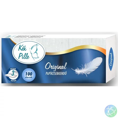 Papírzsebkendő 3 rétegű 100 db/csomag Kék Pille original