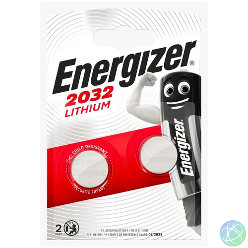 Elem gombelem CR2032 lítium 2 db/csomag, Energizer