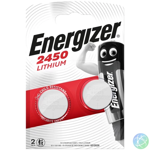 Elem gombelem CR2450 lítium 2 db/csomag, Energizer