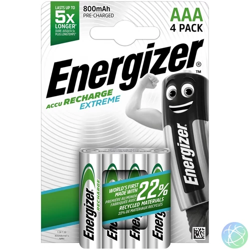 Akkumulátor AAA mikro 800mAh Extreme 4 db/csomag, Energizer